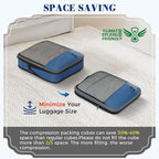BAGAIL 4 Set/6 Set/8 Set Compression Packing Cubes Travel Accessories Expandable Packing Organizers(HalfMesh,8-Navy)