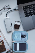 Khanka Hard Travel Case Replacement for Anker 621/622 / 633 Magnetic Battery (MagGo), 5000mAh 10000mAh Magnetic Wireless Portable Charger, Case Only (Blue)