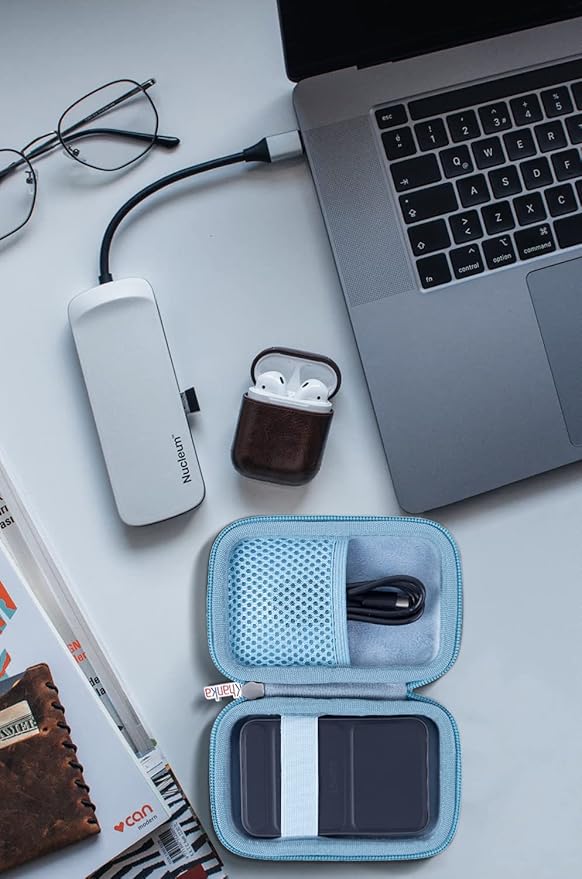Khanka Hard Travel Case Replacement for Anker 621/622 / 633 Magnetic Battery (MagGo), 5000mAh 10000mAh Magnetic Wireless Portable Charger, Case Only (Blue)