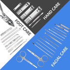 Manicure Set 30 in 1 Fingernail Clipper Set,RedFlow Nail Clippers & Toenail Clippers,Manicure Kit,Pedicure Kit,Suitable for Travel Manicure Tools,Nail Kit with Everything Profe (Black)