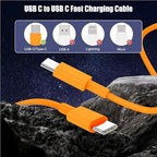 3-Pack Orange [3.3FT+6.6FT+10FT] 60W USB C to USB C Cable, Type C Fast Charging Cable for iPhone Air 17 16e 16 15 Pro Plus Pro Max，for Galaxy S25, for iPad Pro/Air/mini, for MacBook Pro/Air and More
