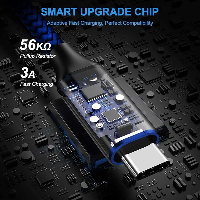 etguuds USB C Cable 15ft, Extra Long USB Type C Cable Fast Charge USB-A 2.0 to USB-C Charger Cable, Premium Nylon Braided Charging Cord - Blue