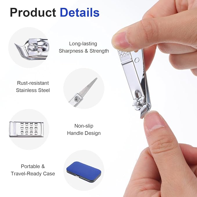 16 Pack Manicure Set Bulk – Professional 8-in-1 Stainless Steel Nail Clippers Kit with Travel Case, Grooming Pedicure Tools for Men & Women – Ideal Personal Care Gift (Black, Dark Red, Blue, Brown)