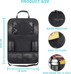 Matenf Car Organizer Back Seat with 9 Storage Pockets & 10″ Tablet Holder, 1Pack Seat Back Cover for Kids Toddlers, Kick Mats Protector, Keep Cars Vehicles Organized & Tidy, Travel Accessories