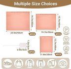 Ewen Pack of 12 Satin Drawstring Dustbags with Blank Tags, Dustproof Packing Pouch Set in Small Medium Large for Travel Essentials, Pink Orange Silk Bag for Handbags Clothes Purse Organization Storage