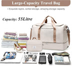 Extra Large Travel Duffle Bag,Carry on Overnight Weekend Bag with Shoes Compartment,Weekender Bags for Women for Travel Business Trips Sport Hospital