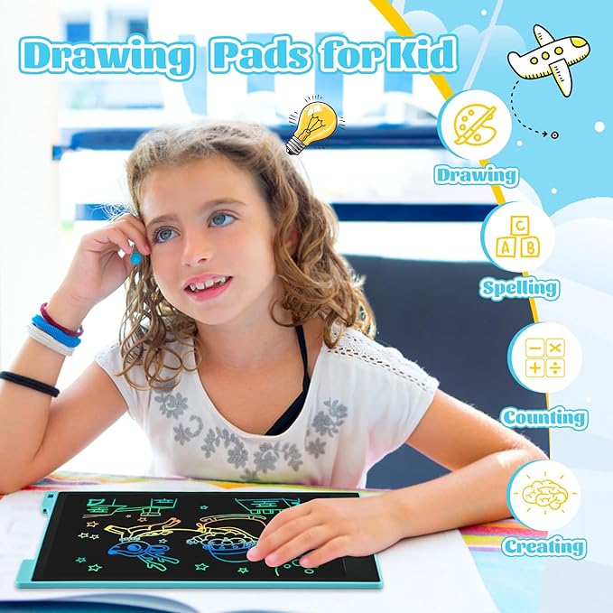 EooCoo Toys for Ages 3-8, 12 Inch LCD Writing Tablet 2 Pack, Preschool Classroom Must Haves, Electronic Drawing Board Drawing Pad, Birthday Gifts for Boys & Girls, Kids Travel Essential - 12 Inch