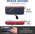 Cipway Compression Packing Cubes, See Through Mesh Luggage Organizer Bags, Travel Essentials for Carry on Suitcase with Laundry Bag and Clear Toiletries Bag（6 Pcs,Blue）
