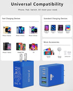 [2-Pack] USB C Wall Charger, 40W Fast USB C Charger Block, 4-Port PD + QC Wall Plug Multiport Type C Charging Block for iPhone 16 15 14 13 12 11 Pro Max XR XS 8 7, Tablets, Cellphones Cube