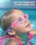 Aegend Swim Goggles for Kids Youth 3-14 Anti-Fog Anti-UV Comfort Fit Goggles for Swimming