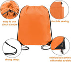 BeeGreen 20 Pieces Orange-String-Bag-Pack-Bulk Durable Cinch Gym Sacks Backpacks Large Size for Christmas Sports Storage Travel Pull String Sackpack for Women and Men