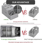 MULISOFT Car Seat Organizer- Backseat Car Organizer with 12 Storages Compartments and 2 Cup Holders, Organizers and Storage, Front Seat for Travel Kids,Pure Gray