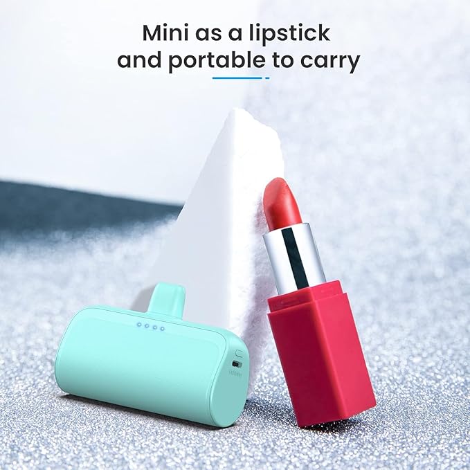[2 Pack] Mini Portable Charger for iPhone 5200mAh, 20W PD Fast Charging Power Bank, LCD Display Battery Pack Portable Phone Charger for iPhone 14/14 Pro Max/13/12/11/XR/8/7/6 Mint Green+Lavender