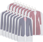 Zilink Clear Garment Bags Suit Bag for Storage 40-inch with Sturdy Zipper Dust-Proof Suit Cover Protector for Suit, Coat, Dress Clothes Cover Storage, Set of 15
