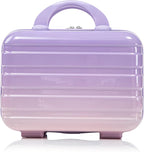 20 Inch Carry on Luggage with 14 Inch Cosmetic Case, 2 Pcs Hardshell Lightweight Durable Spinner Suitcase Set for Travel, Women, Men, TSA Lock, ABS, 20+14 Inch, Pink Purple