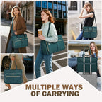 RAINSMORE Teacher Tote Bag 15.6 Inch Laptop Bag for Women Work Bag with Large Cup Holder Nurse Bag Computer Tote Handbag