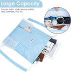 WANDF Drawstring Backpack with Shoulder Pad Sports Gym Backpack with Mesh Pocket String Bag for Women Men(Blue)