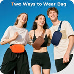 Belt Bag Zipper Fanny Pack Crossbody Bags for Women,Fashion Nylon Waist Packs, Water Repellent Two Way wear with Adjustable Strap Gifts for Teenage Girls Women Men(Brown)