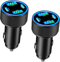 USB C Car Charger, KYOHAYA 2Pack 90W 4-Port Dual USB-C & USB-A Car Power Cigarette Lighter PD/QC3.0 Type C Car Carplay Charger Fast Charging for iPhone 17 17 Pro 16 15 14 13 12 11/Galaxy S26 S25/Pixel