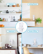 2 Pack Surge Protector Outlet Extender, 9 AC Multi Outlet Wall Plug with Rotating Plug, 1800J Wall Charger, 3-Sided Power Strip Electrical Plug Adapter Outlet Splitter for Home Office Dorm,White