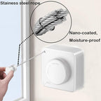 Retractable Clothesline Indoor,Bathroom Clothesline Retracting Heavy Duty Clothes Drying Laundry Line Travel Clothesline for Hotel Room Wall Mounted Stainless Steel Line-13.8 Feets,White