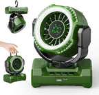 Portable Rechargeable Camping Fan, 20000mAh Battery Operated Fan with LED Light, 1-100 Stepless Speed, 1-12H Timer, Brushless Motor, Oscillating Desk Fan, Tent Fan with LED Display for Camping Travel
