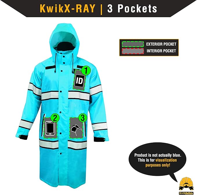 KwikSafety - Charlotte, NC - TORRENT Rain Jacket & Trench Coat ANSI OSHA Class 3 High Visibility Jacket Hi Vis Rain Gear