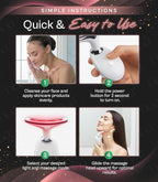 LuxeSkin 7 Color LED Red Light Therapy Facial Massager for Face and Neck, Electric Facial Tool for Skin Care with Vibration, Warm Mode & Travel Bag