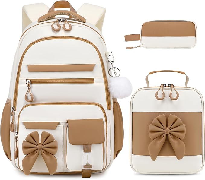 DIGOBAY Backpack for Girls, 3PCS Girls Backpack for School with Lunch Bag Pencil Case, Cute Kids Teens Bookbag for Kindergarten Elementary Preschool Middle School