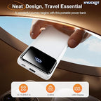 Portable Charger Power Bank with Built-in Cables and Wall Plug, 10000mAh Slim USB-C Battery Pack, Fast Charging Travel Essential Portable Phone Charger Compatible with iPhone, Samsung (Snow)