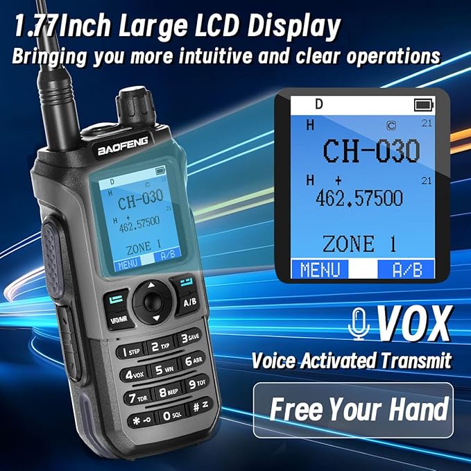 BAOFENG GMRS Handheld Radio Ham Radio Long Range GM21 Rechargeable Walkie Talkies,NOAA Weather Receiver GM-15 PRO 999 Channels Two Way Radio with USB-C Charger for Survival Gear Hunting,2 Pack
