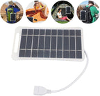 Hilitand 5W 5V USB Solar Panel Charger, Portable Monocrystalline Silicon Handheld Solar Panel for Camping Travel Outdoor (White)