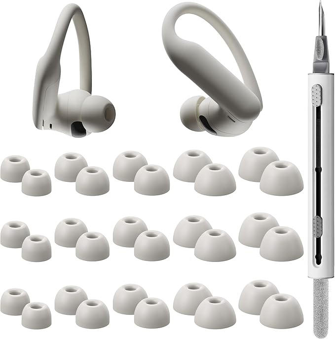 15 Pairs Ear Tips for Powerbeats Pro 2, Replacement EarTips Accessories for Beats Pro 2 Earbuds, 5 Sizes (XS/S/M/L/XL), Fit Charging Case, Quick Sand White