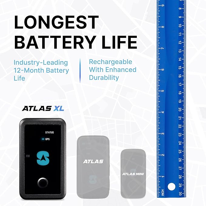Spy Tec Atlas XL GPS Tracker w/Magnetic Mount | 12-Month Battery for Long-Term Tracking | Hidden Weatherproof GPS Tracker for Vehicles, Cars, Trailers, RV, Boats, Asset Tracking | Subscription Needed