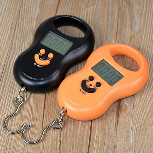 Pocket Portable 50kg/10g LCD Digital Scale Electronic Hand Held Hook Belt Luggage Hanging Scale Backlight Balance Weigting Random Color
