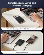 Kuulaa 10000mAh MagSafe Battery Pack, 0.51in Ultra Slim Magnetic Power Bank with LED Indicator, 20W PD USB-C Fast Charging Portable Charger for iPhone 17/16/15/14/13/12,Black