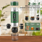Portable Espresso Machine with Removeable Battery, 20 bar Mini Travel Coffee maker, Expresso Maker with USB-C,3-in-1 Car Coffee Maker Self-Heating, Ground Coffee & Capsule(Ns&DG)