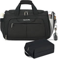 Hanke Large Capacity Travel Duffel Bag, Carry On Luggage with 12 Pockets, 17 Inch Laptop Compartment, Wet Dry Separation & Independent Shoe Bag, Lightweight Foldable Duffel Bag for Women Men（Black）