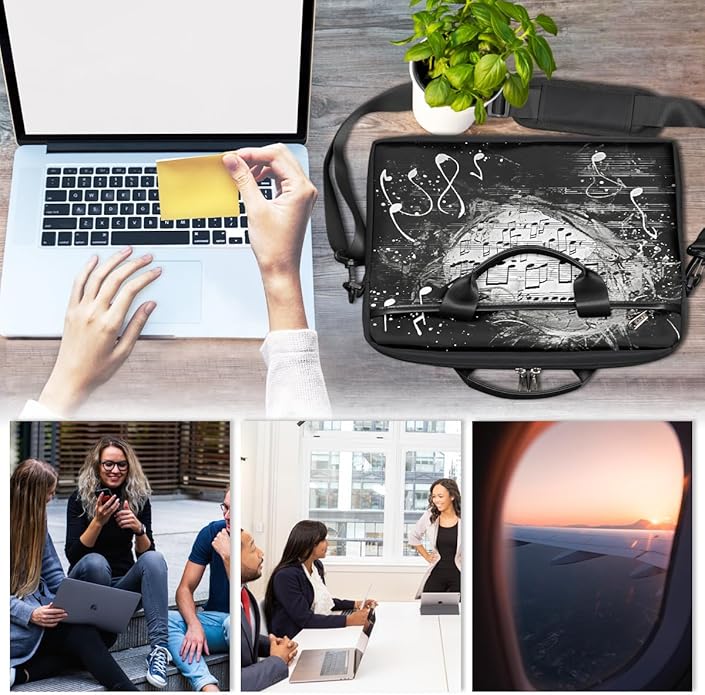 Laptop Shoulder Bag for Women Men, Waterproof Computer Case Messenger Bag Briefcase for Business Office Travel