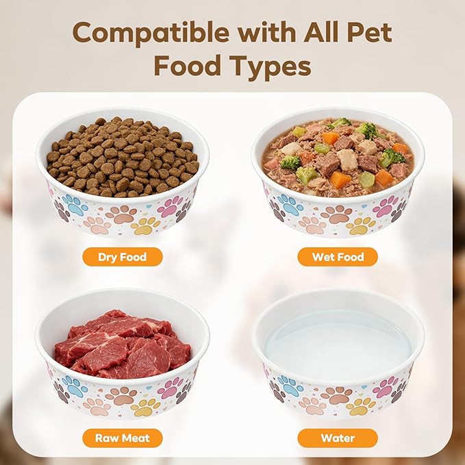 50 Pack Disposable Dog Bowls, 16 oz Paper Pet Bowls for Cats & Dogs, Disposable Cat Food Bowls for Dry Wet Food & Water, Travel Feeding Bowls for Small Medium Pets