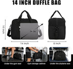Uarition 14 inch Small Gym Bag for Men & Women, Mini Duffle Bag for Travel Sports, Lightweight Carry On Duffel Bag, Black