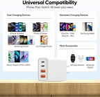 2 Pack USB C Charger Block 60W, 4-Port GaN5 Super Fast Phone Charger, Type C Charging Block PD 20W & QC 20W with 6.6FT USB C Cable for iPhone17 Air/17/16/15Pro Max Samsung Galaxy S24