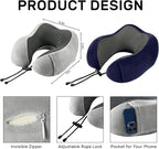 urnexttour Travel Pillow for Airplane-2 Pack Memory Foam Neck Pillows, Soft Support Travel Essentials for Travelling, Sleeping Rest, Car, Train and Home Use(Grey&Blue)