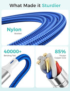 2Pack Multi Charging Cable for Apple Watch Charger 4 in 1 Travel Essentials RV Camping Essentials USB C/L/Micro Compatible with iWatch Series 11-1/iPhone 17/16/15/Android Airplane Gadgets-4FT/Blue