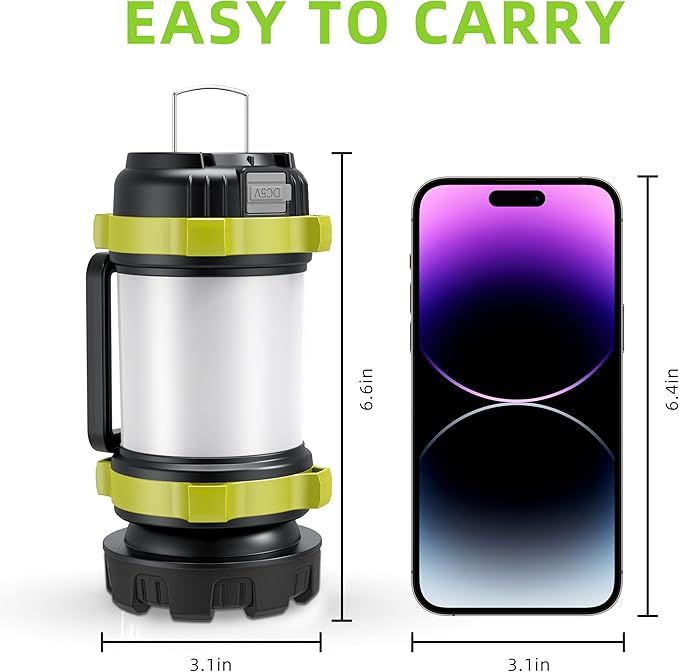 AlpsWolf Camping Lantern Rechargeable , Alpswolf Camping Flashlight 4000 Capacity, 6 Modes, IPX4 Waterproof, Led Lantern Camping, Hiking, Outdoor Recreations (4pack-Green)