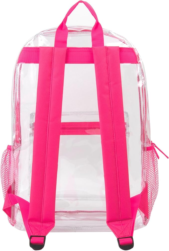 Trail maker Clear Backpack Heavy Duty with Padded Straps, Side Pockets for Kids, Boys, Girls, School, Stadium Approved Events