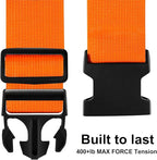 Luggage Straps for Suitcases TSA Approved-2 Pack Bright Personalized Luggage Belt Strap for Suitcase/Carry On Bag Luggage Accessories for Travel (Neon Orange)