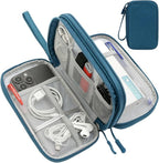 CAAORDKSO Travel Essentials Electronics Organizer Tech Pouch, Waterproof Cable Organizer Bag Charger Case for Travel Accessories, Cable, Cord, Charger, Phone, Power Bank, Earphone (Dark Green, Large)