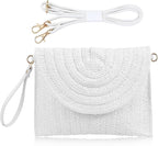 COOKOOKY Straw Clutch Handbag Summer Beach Straw Purse for Women woven Envelope Bag | Straw, Summer, Beach, woven, Straw, Summer