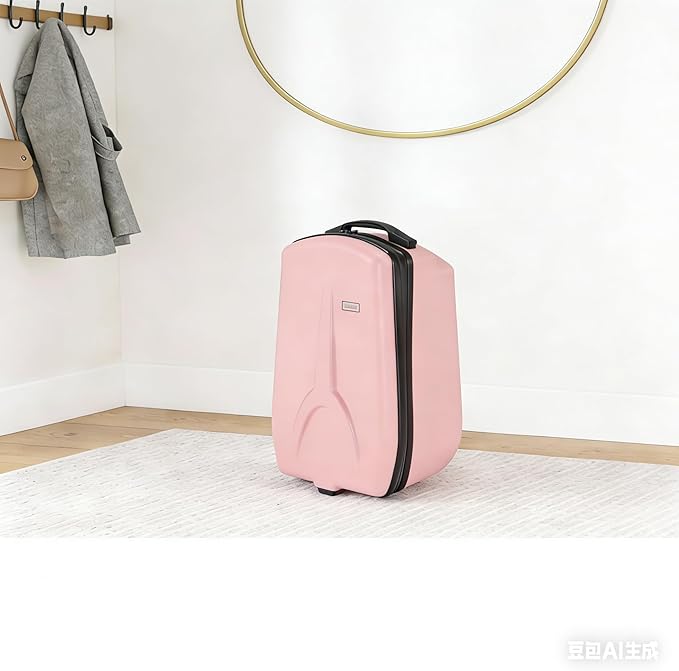 iubest Luggage Carry On Scooter Suitcase for Kids Age 4-15, Detachable & Foldable 4 in 1 Suitcase, Multifunctional Ride On Travel Trolley Scooter Combo-Pink